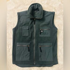 Vintage 90's Helly Hansen Cargo Gorpcore  Forest Green Fleece Vest Size: Medium